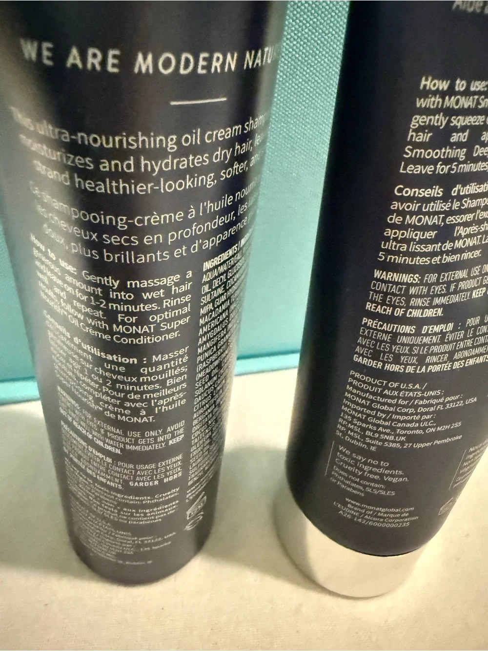 Authentic MONAT Black Smoothing Deep Conditioner Super Nourish Oil Crème Shampoo